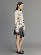Beaded Crocheted Panda Floral Cardigan