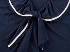 Bow Ruffle Sailor-Collar T-Shirt