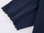 Bow Ruffle Sailor-Collar T-Shirt