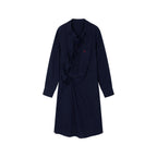 Indigo Bow Asymmetric Shirt Dress