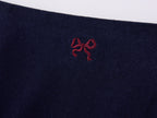 Hand-Pleated Indigo Bow A-Line Skirt