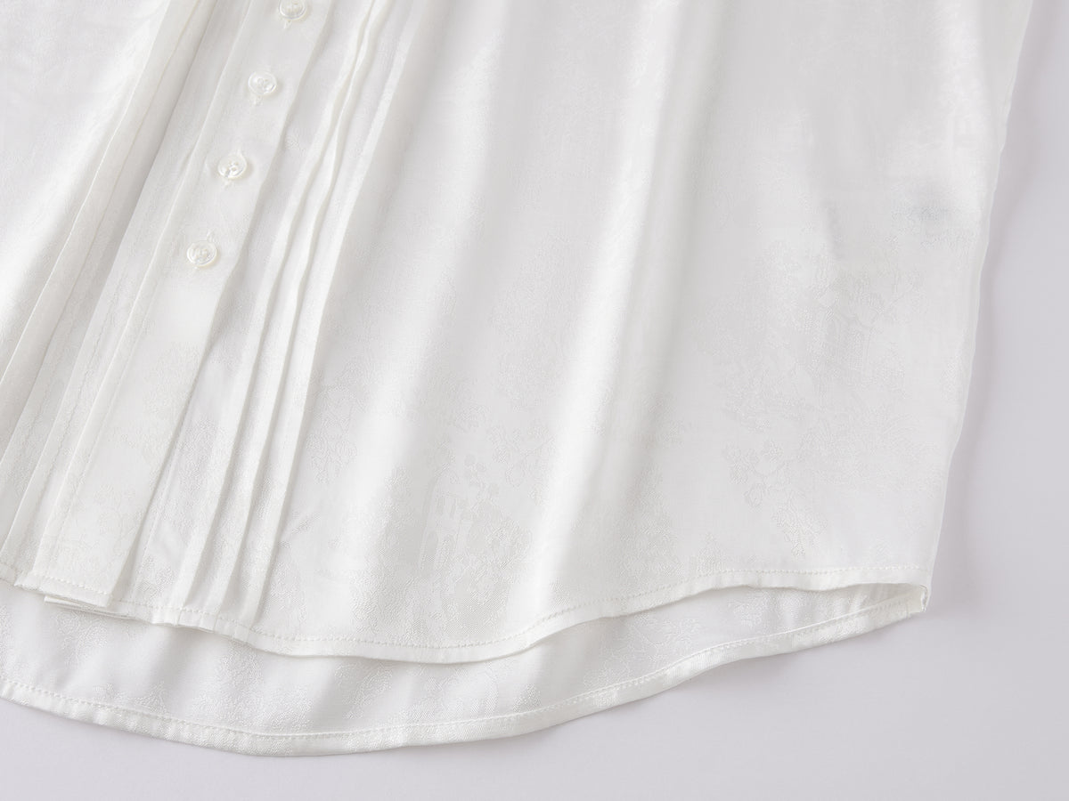 Ruffled Tie Neck Shirt