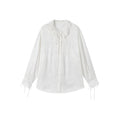 Ruffled Tie Neck Shirt