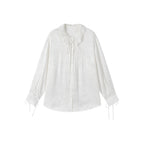 Ruffled Tie Neck Shirt