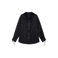 Bear Jacquard Ruffled Satin Shirt