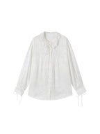 Ruffled Tie Neck Shirt