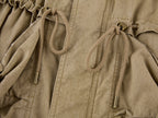Washed Bow Pocket Padded Parka
