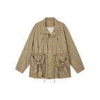 Washed Bow Pocket Padded Parka