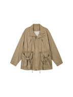 Washed Bow Pocket Padded Parka