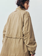Washed Bow Pocket Padded Parka