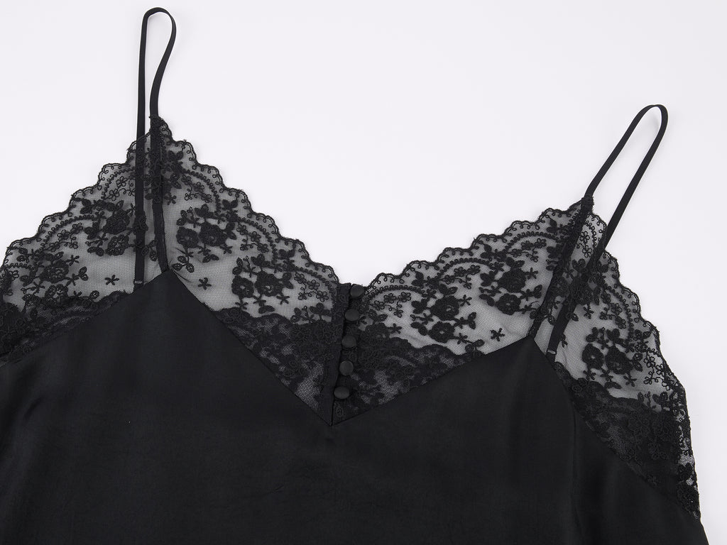 Classic Lace Panel Camisole Dress