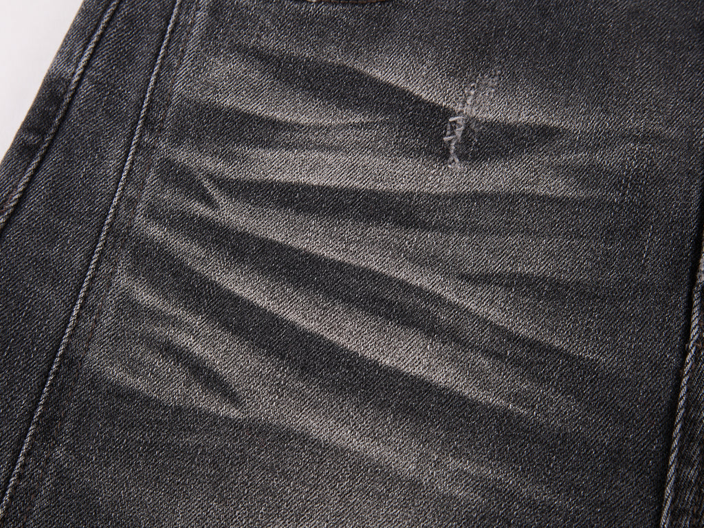 Slim Straight Leg Raw Hem Jeans