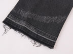 Slim Straight Leg Raw Hem Jeans