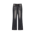 Slim Straight Leg Raw Hem Jeans