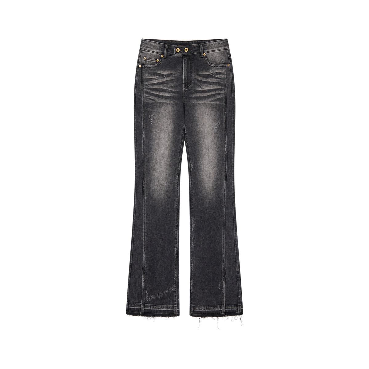 Slim Straight Leg Raw Hem Jeans