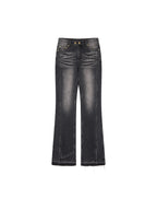 Slim Straight Leg Raw Hem Jeans