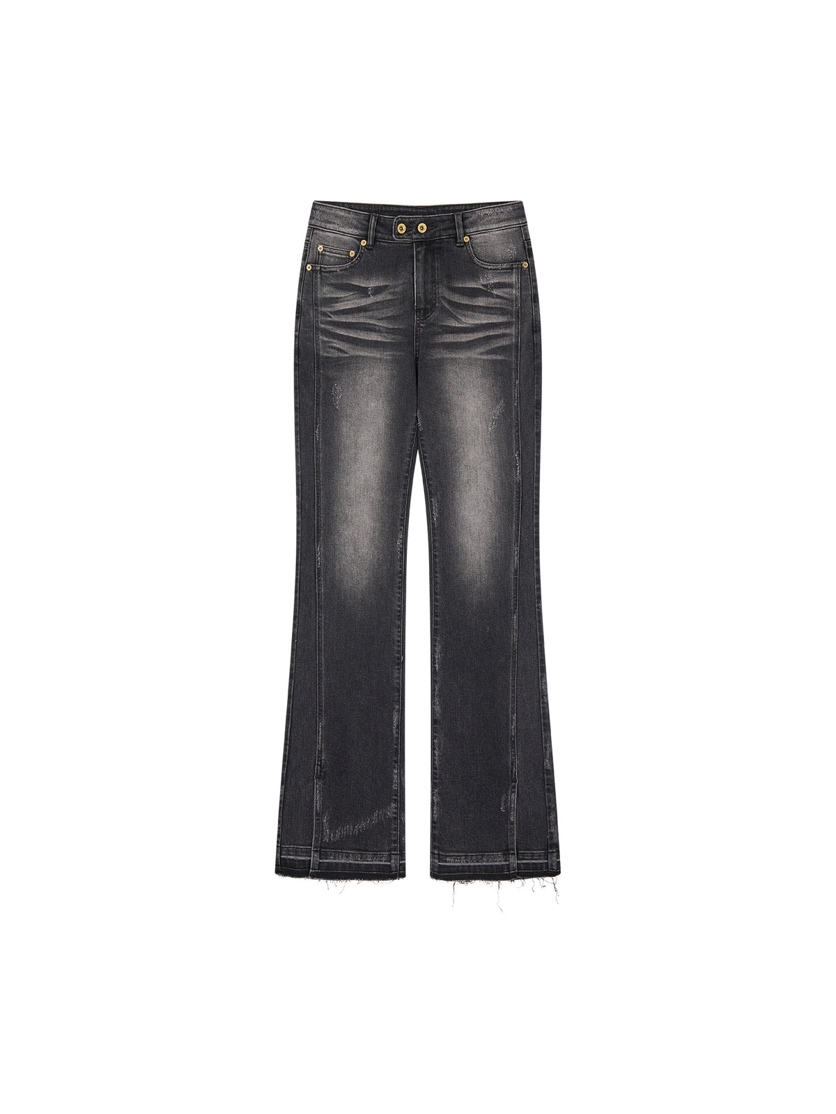Slim Straight Leg Raw Hem Jeans