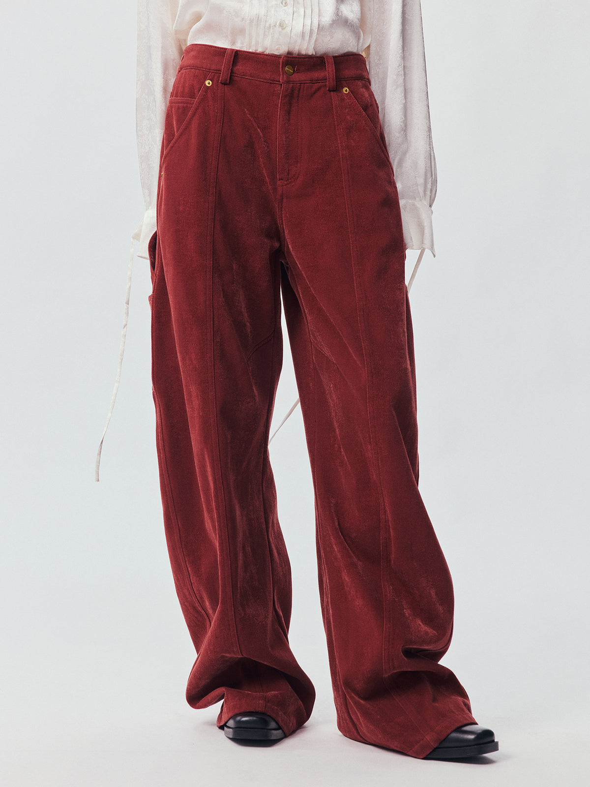 Vintage Washed Red Workwear Pants