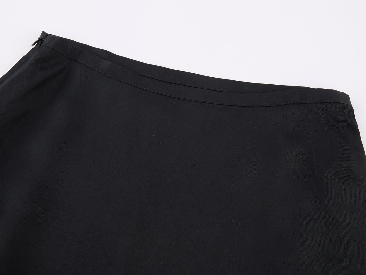 Black Flowing Layered Lace Skirt