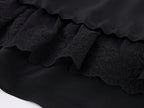 Black Flowing Layered Lace Skirt