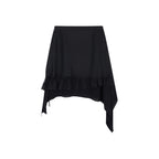 Black Flowing Layered Lace Skirt