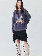 Black Flowing Layered Lace Skirt