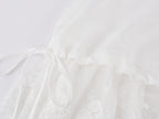 Beige Flowing Tiered Lace Skirt