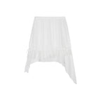 Beige Flowing Tiered Lace Skirt