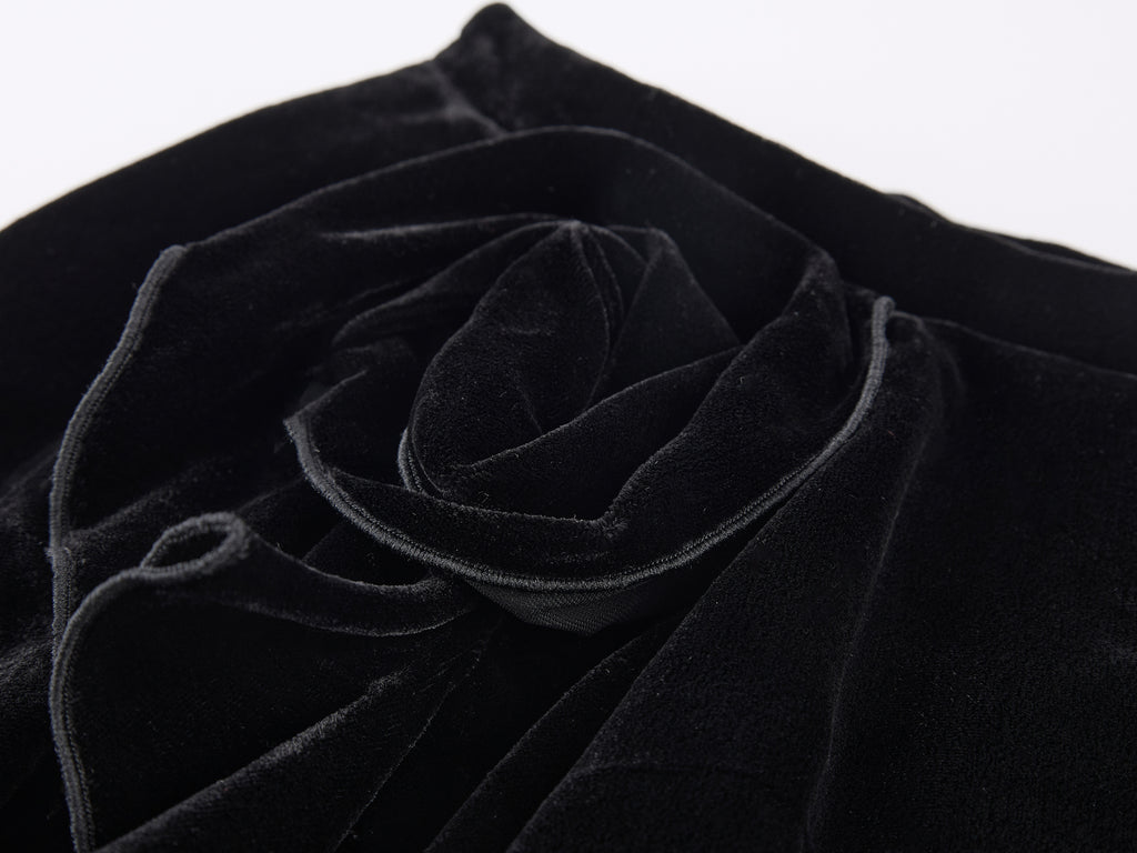 Sculpted Flower Tiered Velvet Mini Skirt
