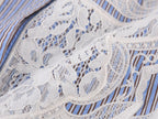 Lace Embroidered Striped Shirt