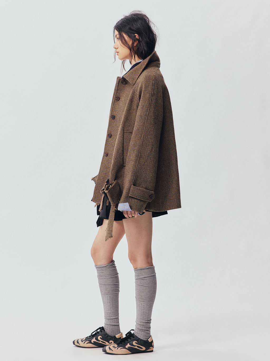 Bow Hem Balmacaan Coat