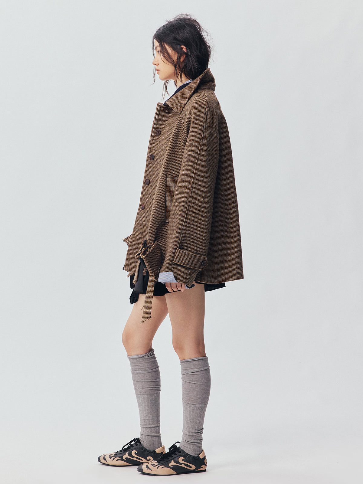 Bow Hem Balmacaan Coat