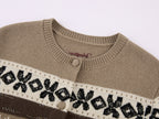Sporty Cherry Fair Isle Beaded Cardigan