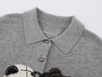 Petty Teddy Beaded Embroidered Polo Jumper