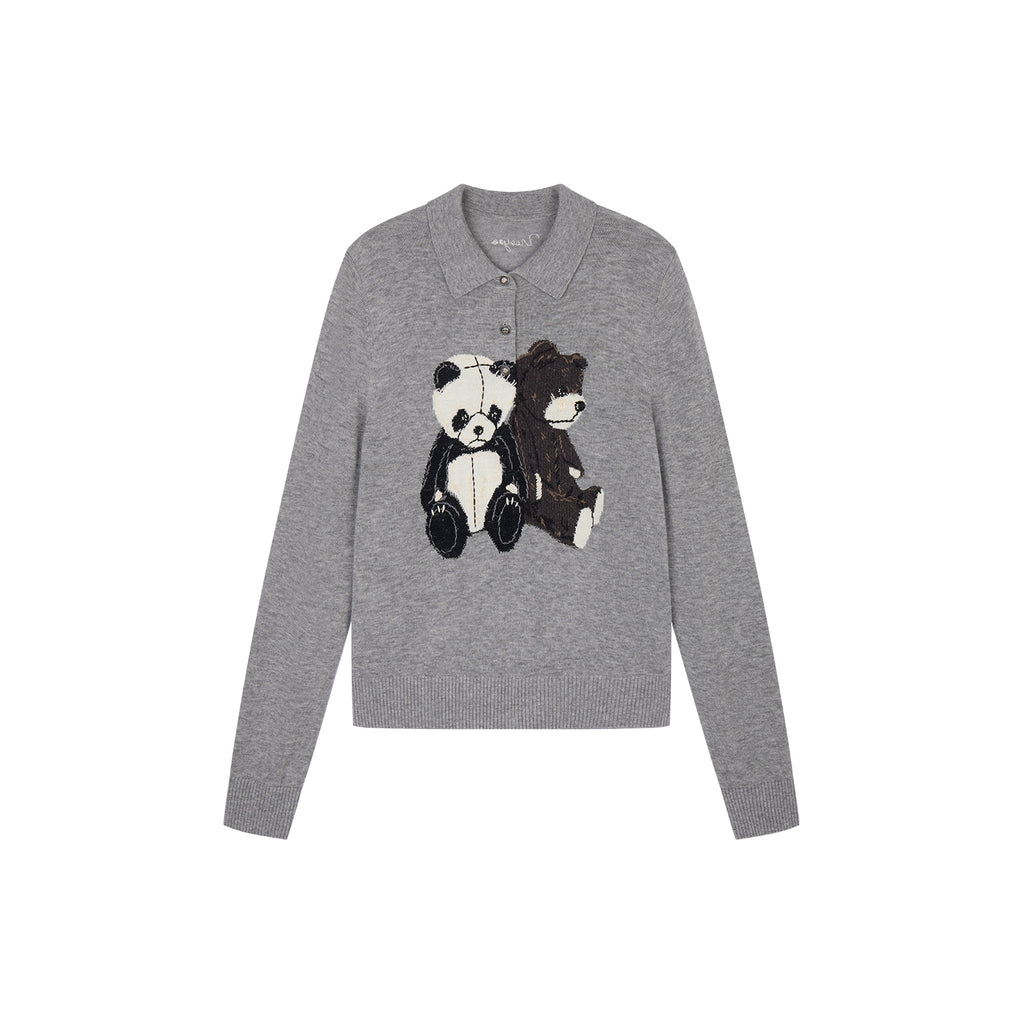 Petty Teddy Beaded Embroidered Polo Jumper
