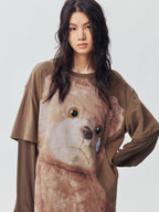 Petty Teddy Beaded Faux-Layer Sweatshirt