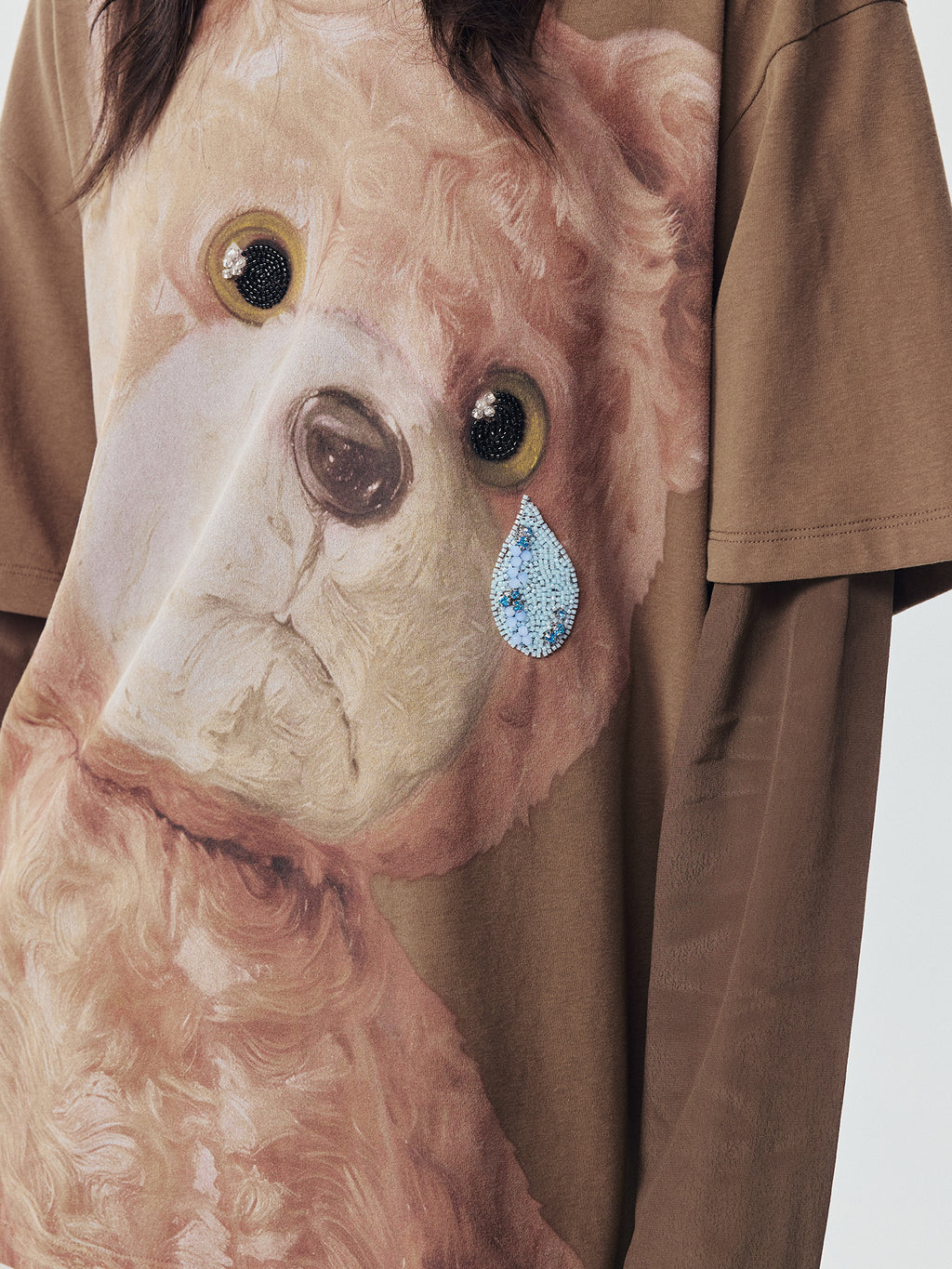 Petty Teddy Beaded Faux-Layer Sweatshirt