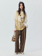 Petty Teddy Beaded Faux-Layer Sweatshirt