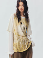 Petty Teddy Beaded Faux-Layer Sweatshirt