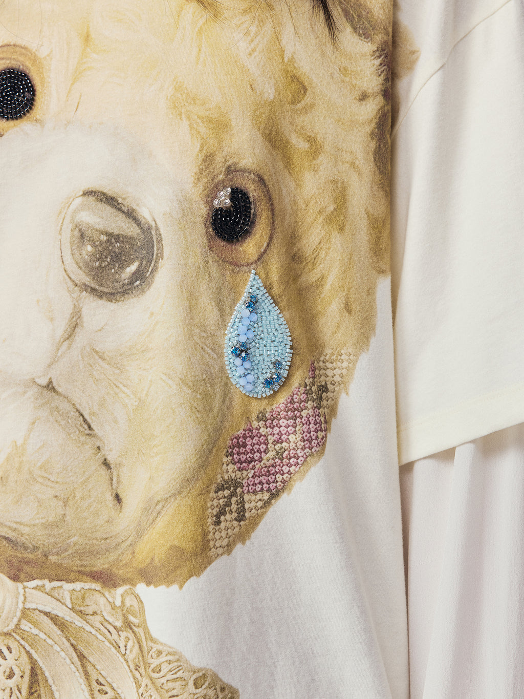 Petty Teddy Beaded Faux-Layer Sweatshirt