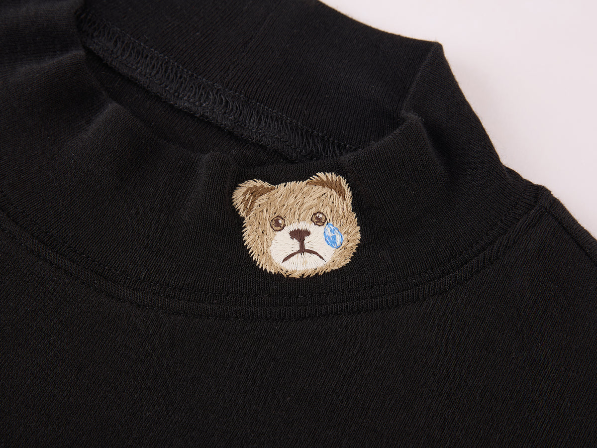 Petty Teddy Embroidered Mock Neck Top
