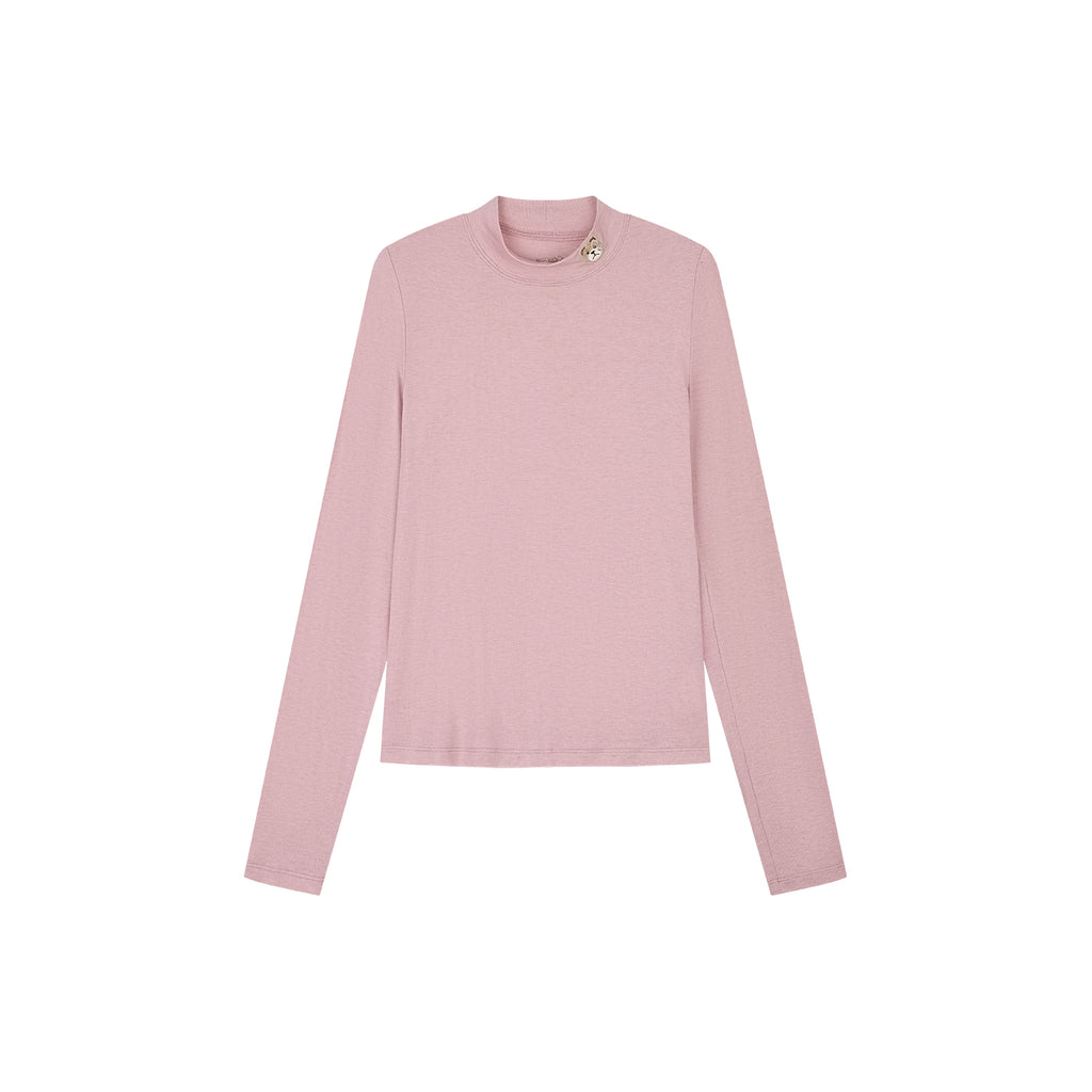 Petty Teddy Embroidered Mock Neck Top