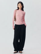 Petty Teddy Embroidered Mock Neck Top