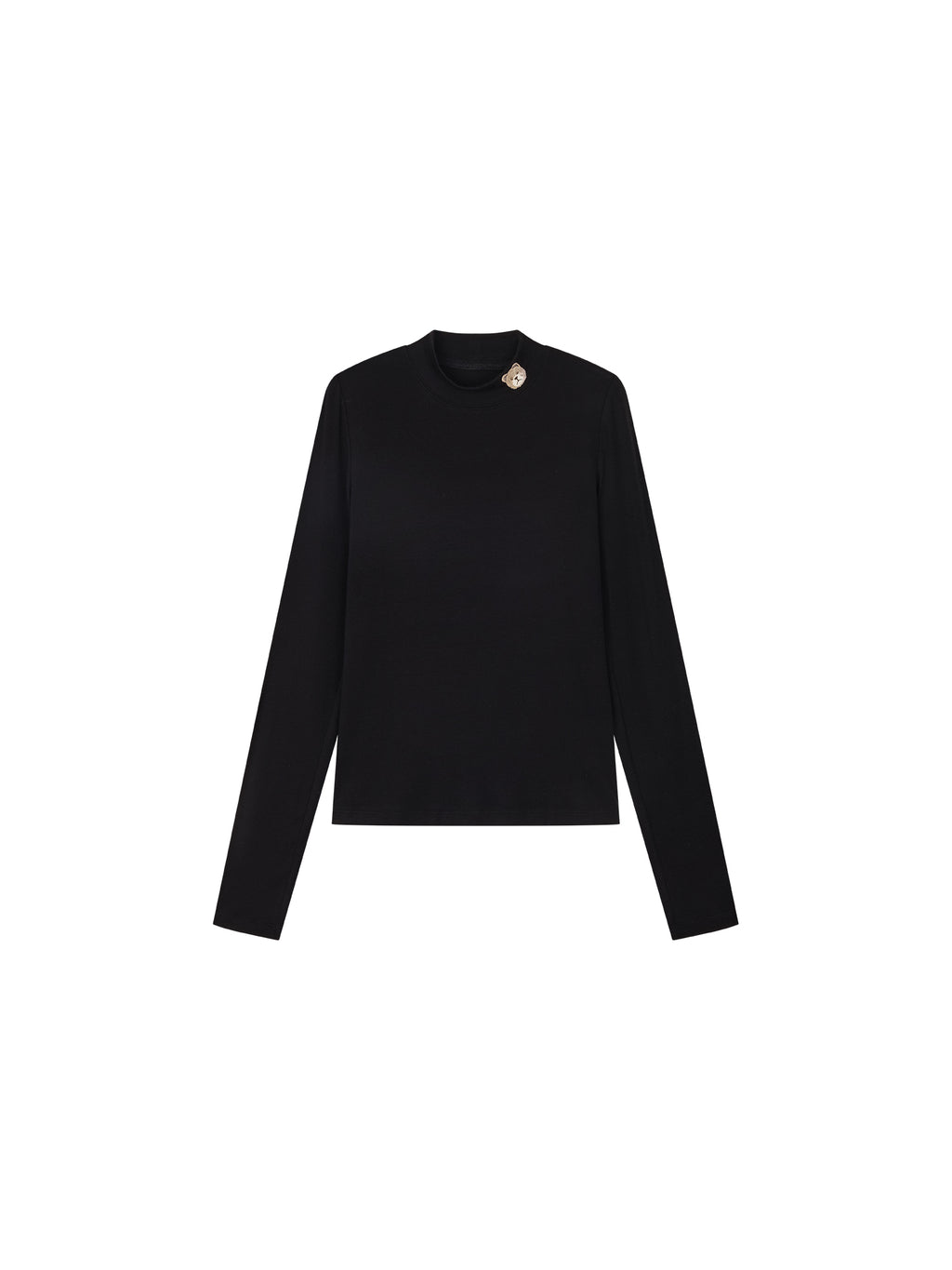 Petty Teddy Embroidered Mock Neck Top