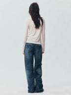 Petty Teddy Embroidered Mock Neck Top