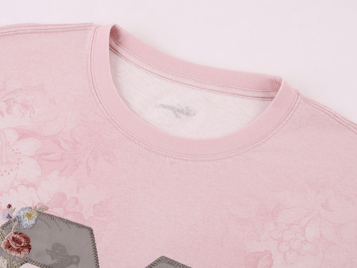 Vintage Floral Print Embroidered Sweatshirt