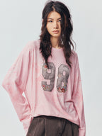 Vintage Floral Print Embroidered Sweatshirt