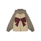 Colour Block Bow Down Jacket