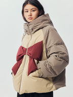 Colour Block Bow Down Jacket