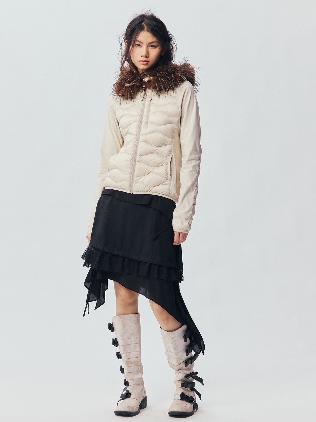 Fur Collar Quilted Down Jacket